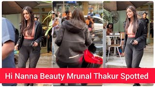 After Blockbuster Hi Nanna Movie Beautiful Mrunal Thakur Spotted Outside Restaurant Bandra [upl. by Yknarf]