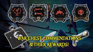 ALL NEW WAR CHEST COMMENDATIONS amp REWARDS  Sea Of Thieves [upl. by Arrekahs]