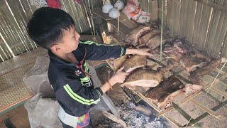 An orphan boy khai traps wild boars to process them into smoked meat to sell [upl. by Ecinehs]