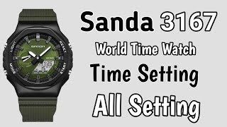 Sanda 3167 Time Setting  Sanda 3167 Watch Time Set  Sanda 3167 [upl. by Anelim678]