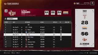 Cfb25 UL Monroe Rebuild Yr 3 UL Monroe defending champs vs Troy then Norte Dame [upl. by Drehcir]