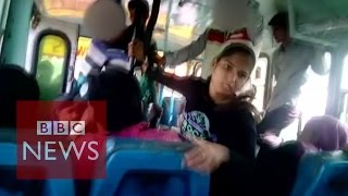 Beaten with belts Sisters stand up to alleged harassers on a bus in India [upl. by Eillen]