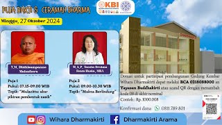 LIVE Puja Bakti amp Ceramah Dhamma 27 Oktober 2024 [upl. by Scevor]