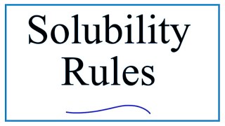 Solubility Rules Explanation amp Practice [upl. by Arlyne861]