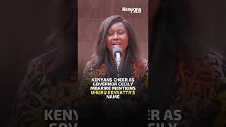 Kenyans cheer as Governor Cecily Mbarire mentions Uhuru Kenyattas name [upl. by Hernardo]