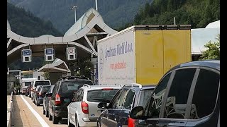 Karawankentunnel  Major traffic jam Karavanken Tunnel Austria Slovenia Border 11 km trafic [upl. by Fougere]