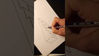 Penrose stairs  impossible drawing geometry illusion perception impossible stairs shorts [upl. by Adolphus53]