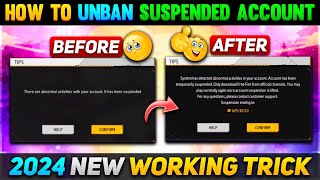 How To Unban Free Fire ID 2024  Free Fire ID Suspended Problem Solution  Recover Banned ID [upl. by Tolkan]