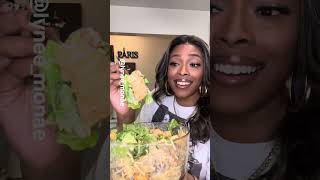 Trying the viral chicken caesar pasta salad pasta chicken foodshorts eatingshow tiktokviral [upl. by Aseral784]