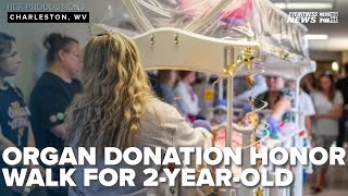 2yearold West Virginia girl saves four babies with organ donation receives honor walk [upl. by Ahsaela503]