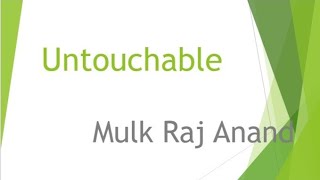 Untouchable by Mulk Raj Anand in Tamil [upl. by Hcnarb673]