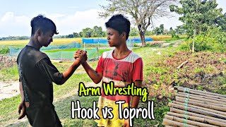 Arm Wrestling Hook VS Toproll 😱  Arm Wrestling Practice 😲 [upl. by Ellegna]