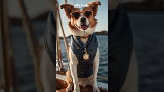 Dog Luxury Fashion Autumn in Yacht on Sea [upl. by Quickel]