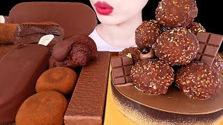 ASMR MUKBANG｜CHOCOLATE ICE CREAM CAKE MAGNUM PAVE CHOCOLATE MOCHI 초콜릿 아이스크림 케이크 생초코 찰떡 EATING 먹방 [upl. by Anier]