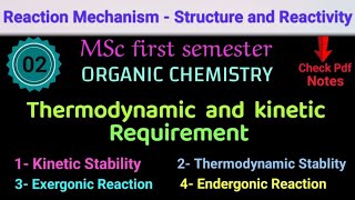 Thermodynamic and kinetic Requirement  Reaction Mechanism•MSc ORGANIC• Notes itschemistrytime [upl. by Aneeram]