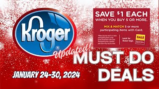 WOW Kroger UPDATED Must Do Deals for 124130  Mega Sale Weekly Digitals amp MORE [upl. by Nonarb964]