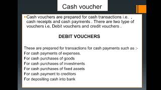 Accounts  Class 11  Voucher  Non cash voucher  Transfer voucher  Debit voucher  Credit voucher [upl. by Verda]