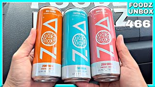 Reviewing 3 ZOA Zero Sugar Energy Drinks  Foodz Unbox 466 [upl. by Webster54]