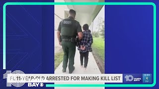 Florida 11yearold arrested for making kill list [upl. by Viehmann]