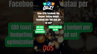 Iklan CPAS Facebook Ads Shopee Setting budget Facebook Ads CBO atau per ad set shorts [upl. by Bove]