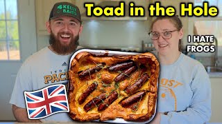 AMERICANS Try BRITISH Toad in the Hole for the FIRST TIME epic fail [upl. by Perretta]