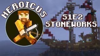 Minecraft Stoneworks Lets Play S1E2 Exploring for Resources [upl. by Senga]