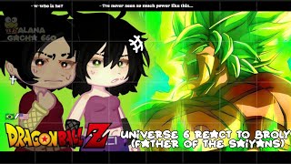 •Universe 6 React to Broly Dragon Ball• GACHA CLUB 🇧🇷🇺🇸 [upl. by Aaren]