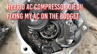 2007 Toyota Camry Hybrid  electric ac compressor quit working DTC code B1476  internal damage [upl. by Yesmar]