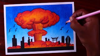 Hiroshima Nagasaki day Poster drawing  Hiroshima Nagasaki day drawing easy Hiroshima dinam drawing [upl. by Nidraj430]