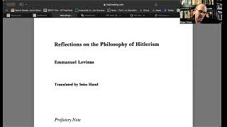 Lecture 12 Reading Levinass quotReflections on the Philosophy of Hitlerismquot [upl. by Mathe328]