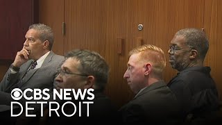 Trial begins for 3 security guards charged with mans death at Detroitarea mall in 2014 [upl. by Idnahk405]