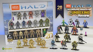 20th Anniversary Character Pack Unboxing amp Review Halo Mega Construx [upl. by Rollecnahc353]