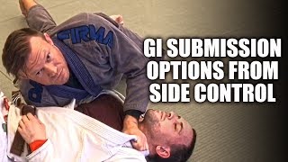 Submission Options from Side Control with the Gi  JiuJitsu Submissions [upl. by Allehcim]