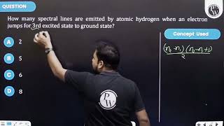 How many spectral lines are emitted by atomic hydrogen when an electron jumps for 3rd excited sta [upl. by Admana786]