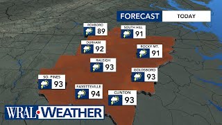 North Carolina Forecast Level 1 storm risk in effect Wednesday [upl. by Anairam]