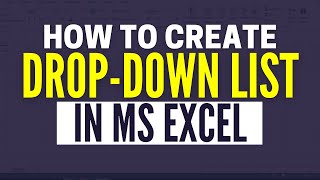 How To Create A Drop Down List In Excel [upl. by Ayom]