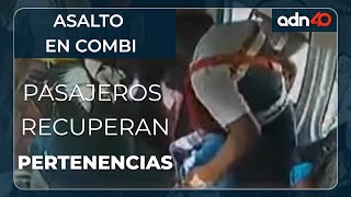 Asaltan a pasajeros de combi policías detiene la unidad [upl. by Reinwald976]