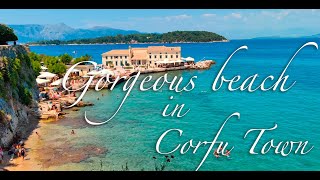 Faliraki beach vibes  Corfu Town Beach with sounds of cicadas [upl. by Richmond]