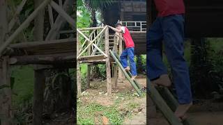 Renovating and extending an old wooden house in the woods the result is amazing shorts repair [upl. by Ahsekin]