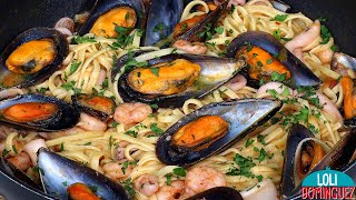 PASTA AL FRUTTI DI MARE RECETA TRADICIONAL ITALIANA ¡FÁCIL Y DELICIOSA  Loli Domínguez  Recetas [upl. by Calabrese]