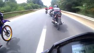 XRM 125 57mm Superstock vs Company Stock Raider 150 fi  BASAGAN NG MAKINA [upl. by Atelokin]