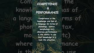 Competence amp Performance by Noam Chomsky englishliterature linguistic exam education english [upl. by Eiramyelhsa124]