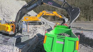 SYNCRON BAGGERN MIT DEM VOLVO EC 160 UND LIEBHERR 956 MERCEDES AROCS 6x6 [upl. by Hgiel]