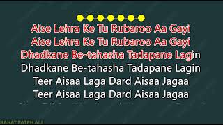 Mere Rashke Qamar SAMPLE KARAOKE With Lyrics Rahat Fateh Ali 04 00 [upl. by Gundry]