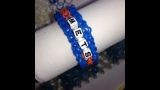 Adding Letter Beads for Team Name on a Rainbow Loom Bracelet [upl. by Arleta]