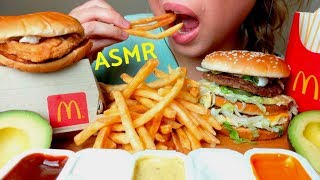 No Talking ASMR McDonalds Big MAC Cheeseburger Fries amp Chicken Sandwich 먹방 Eating Sounds [upl. by Bunns]