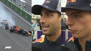 Ricciardo and Verstappen Explain Baku Crash  2018 Azerbaijan Grand Prix [upl. by Olpe]