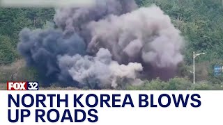 North Korea blows up roads leading to South Korea [upl. by Broeder106]