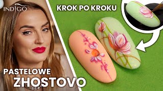 Pastelowe zhostovo krok po kroku dla początkujących  kwiaty na paznokciach 2 wzory  Indigo Nails [upl. by Wrightson]