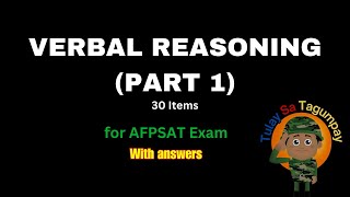 FREE AFPSAT Reviewer VERBAL REASONINGPart 1 w Answers [upl. by Maffa]